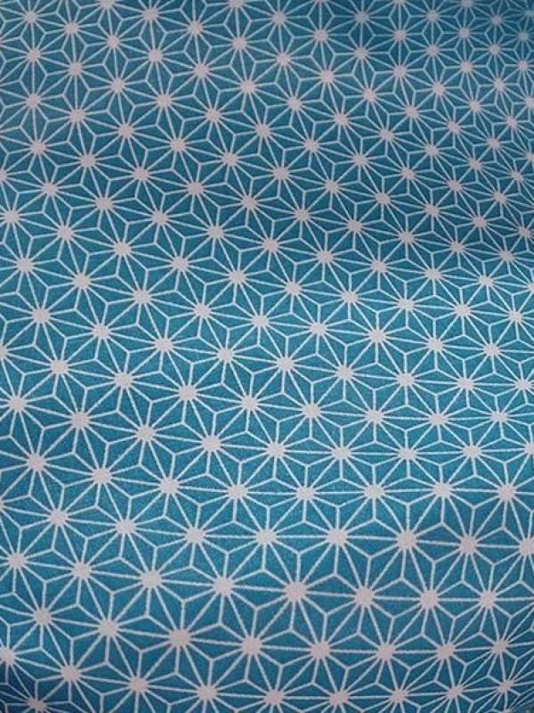 Coton bleu blanc motif etoiles origami 2 