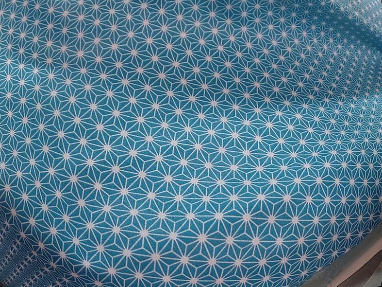 Coton bleu blanc motif etoiles origami 2