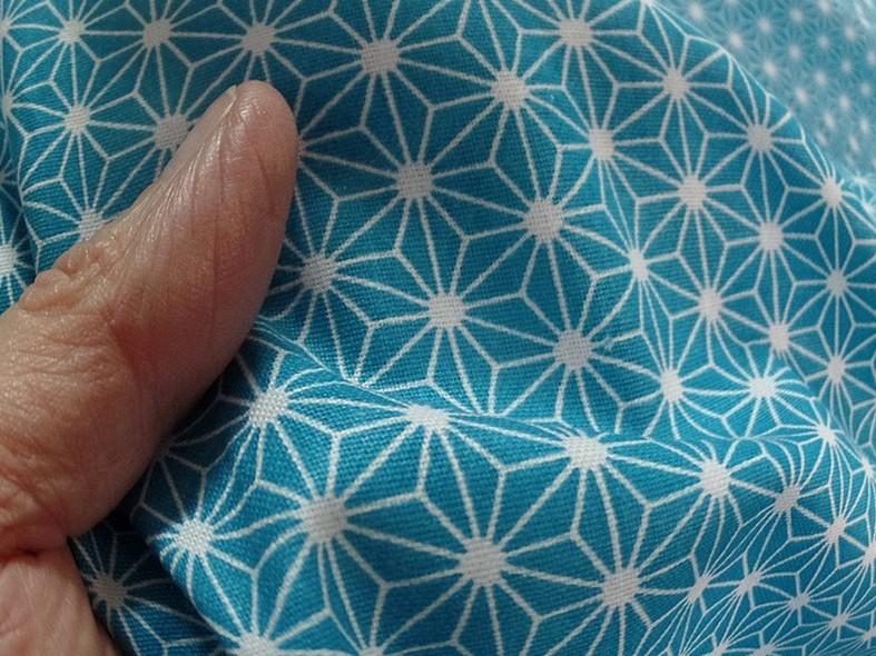 Coton bleu blanc motif etoiles origami 3 
