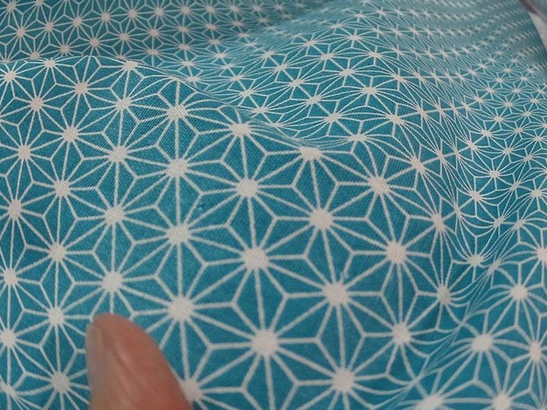 Coton bleu blanc motif etoiles origami 4 