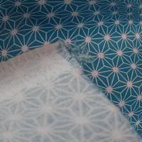 Coton bleu blanc motif etoiles origami 5