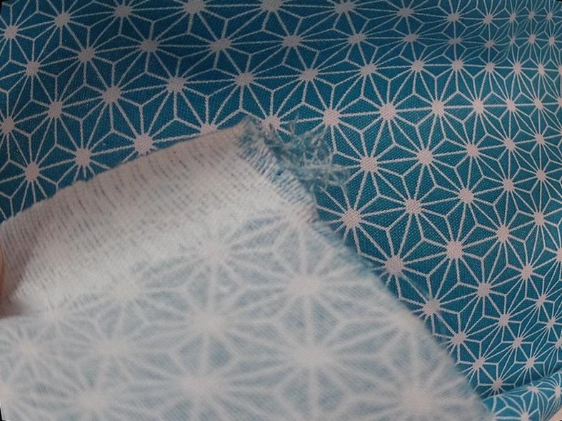 Coton bleu blanc motif etoiles origami 5