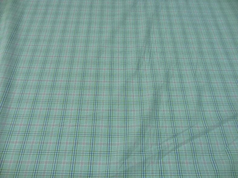 Coton bleu ciel carreaux fins 3