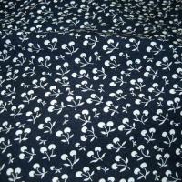 Coton bleu marine motif cerises 1