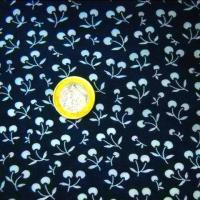 Coton bleu marine motif cerises 2 