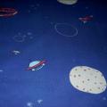 Coton bleu nuit imprime engins spatiaux 1