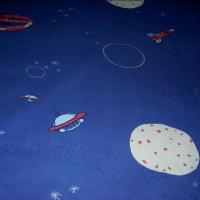 Coton bleu nuit imprime engins spatiaux 1