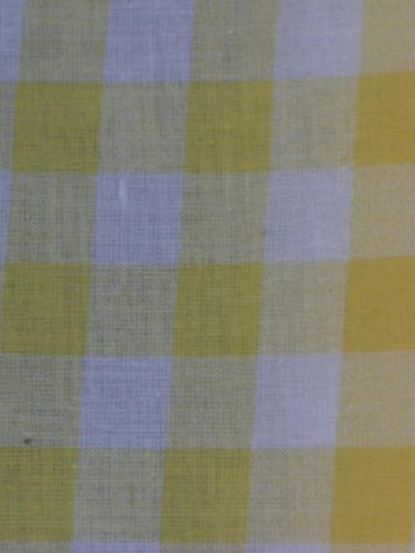 Coton carreaux vichy jaune blanc 1 