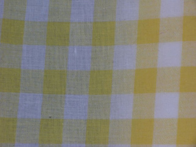 Coton carreaux vichy jaune blanc 1