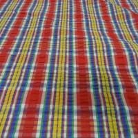 Coton cloque madras rouge jaune 
