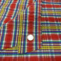 Coton cloque madras rouge jaune 2