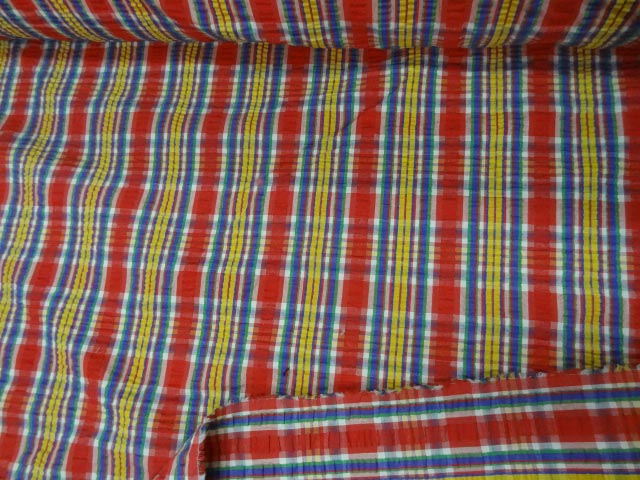 Coton cloque madras rouge jaune 3 