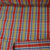 Coton cloque madras rouge jaune 3