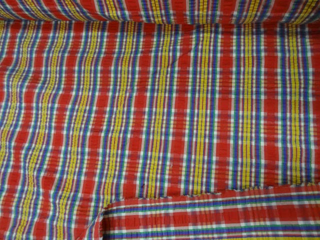 Coton cloque madras rouge jaune 3