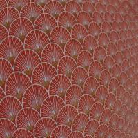 Coton corail blanc or art deco japonais 1