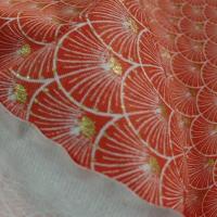 Coton corail blanc or art deco japonais 4