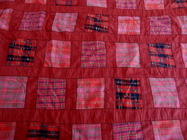 Coton et carres cousus rouge 2