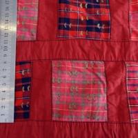 Coton et carres cousus rouge 3