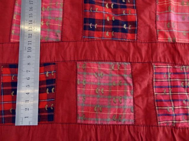 Coton et carres cousus rouge 3