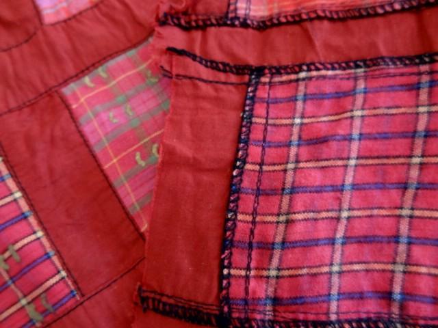 Coton et carres cousus rouge 4
