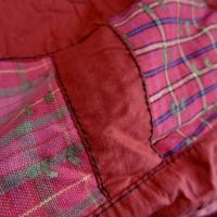 Coton et carres cousus rouge 5