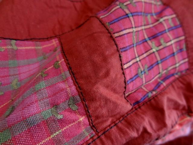 Coton et carres cousus rouge 5