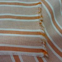 Coton faconne bandes orange rouille 1 