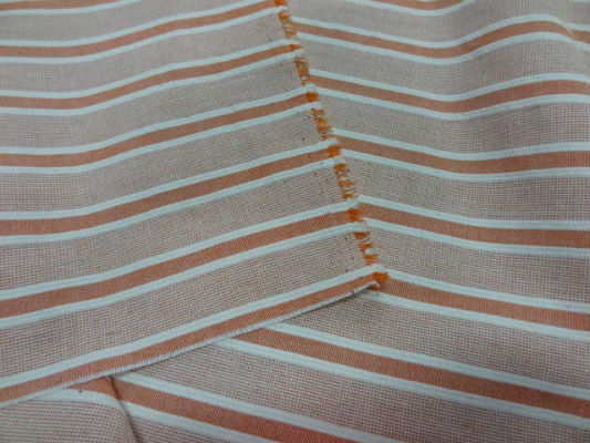 Coton faconne bandes orange rouille 2 