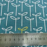 Coton fin apprete bleu canard fleuri 2