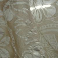 Coton fin beige clair motif cloque fleuri 4 
