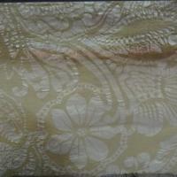 Coton fin beige clair motif cloque fleuri 6 