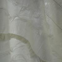 Coton fin blanc casse a frises frange 5