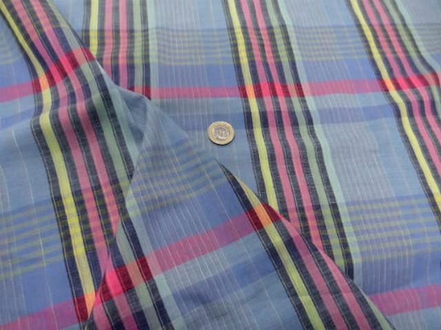 Coton fin bleu madras 1