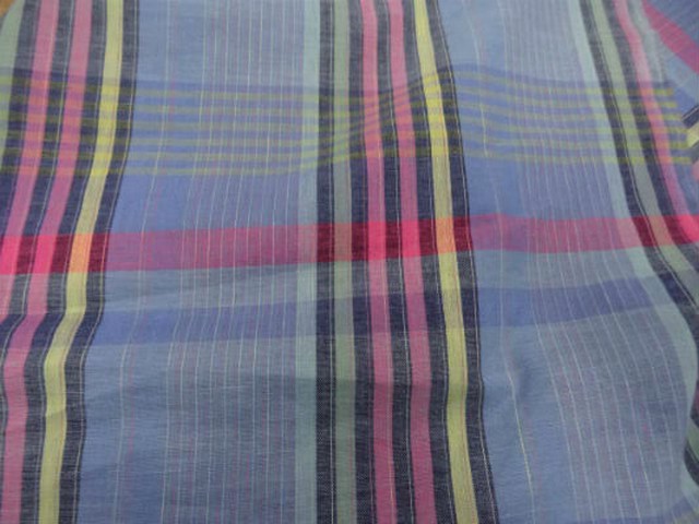 Coton fin bleu madras 2
