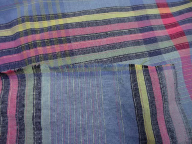 Coton fin bleu madras 3