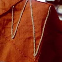 Coton fin ecrevisse coutures arlequin et fil de lin 3