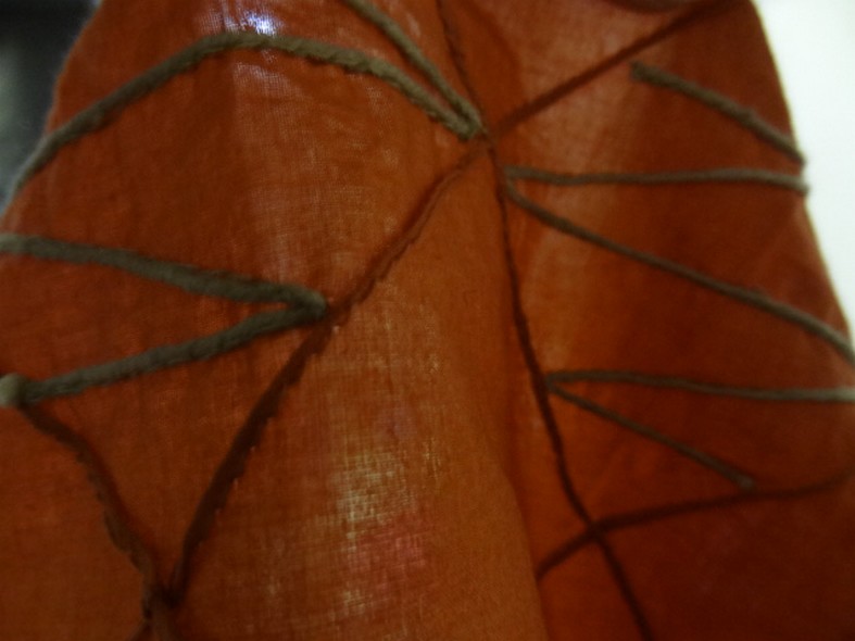 Coton fin ecrevisse coutures arlequin et fil de lin 4