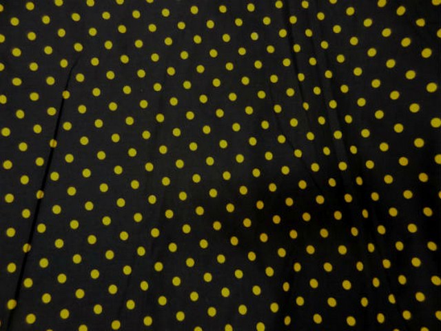 Coton fin noir imprime pois jaune 0 1 