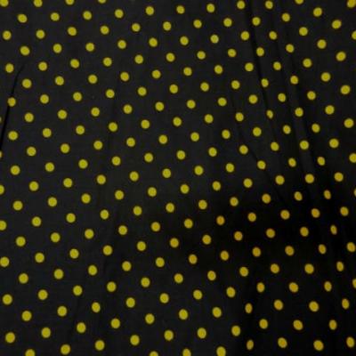 Coton fin noir imprime pois jaune 0 1 