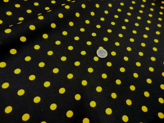 Coton fin noir imprime pois jaune 0 3 