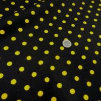 Coton fin noir imprime pois jaune 0 3 