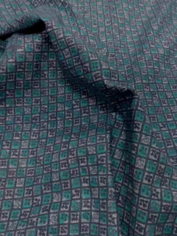 Coton fin petits carreaux cerises bleu vert 3 