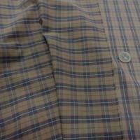 Coton fin taupe carreaux marron bleu