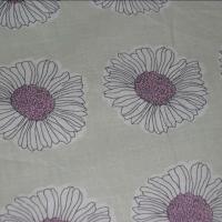 Coton fond beurre paquerettes coeur lilas 2 