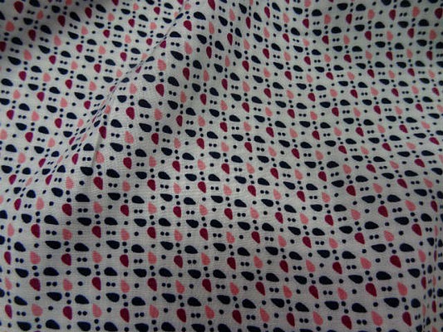 Coton fond blanc points et gouttes 2