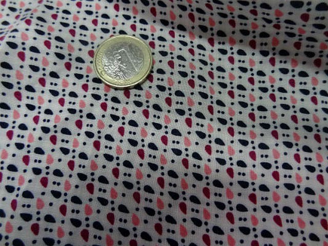 Coton fond blanc points et gouttes 3