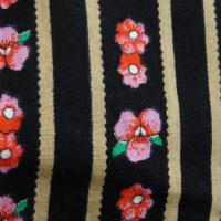 Coton fond noir motif fleuri rose vintage 2 