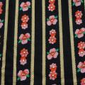 Coton fond noir motif fleuri rose vintage 6