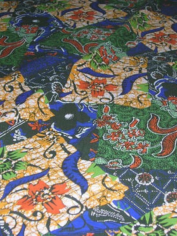 Coton imprime africain bleu vert 1 