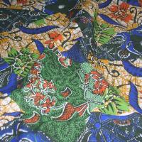 Coton imprime africain bleu vert 2 